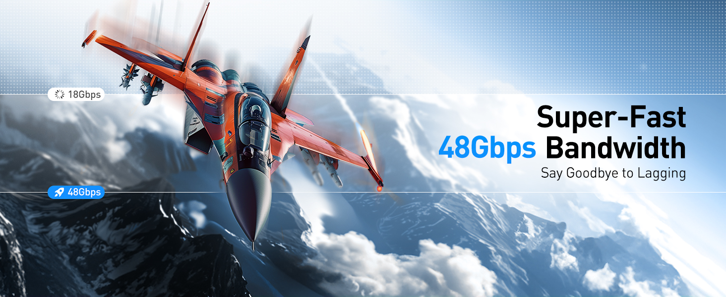 8K USBC to HDMI cable with 48Gbps bandwidth, ideal for Thunderbolt 4/5 laptops and GPUs