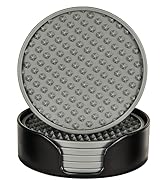 Coasters for Drinks 6 Pcs Drink Coasters with Holder,Heat Resistant Silicone Coasters Tabletop Pr...
