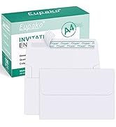 Eupako A4 White Photo Envelopes 4x6, 100 Pack Self Seal Envelopes for 4x6 Cards, Photos, Invitati...