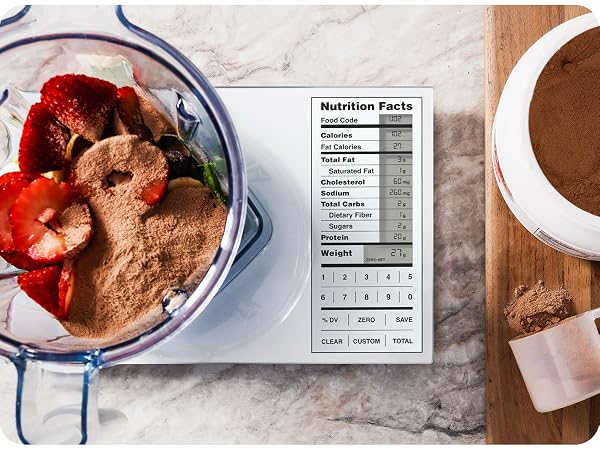 Customize your data using food scale macros and calories app integrated