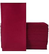 KMAKII Burgundy Disposable Paper Napkins Linen Feel Guest Disposable Cloth Like Dinner Napkins Pa...