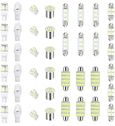 WZP 42PCS Car Interior LED Light Combination Set, T10 31mm 36mm 41mm LED Bulbs, Wide Angle Super ...