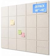 Large Cork Board for Walls 60" x 48",20 Pack Felt Bulletin Board with Pushpins,Felt Wall Tiles Pi...