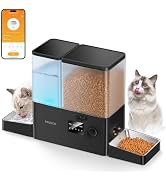 Rojeco 36Cups/8.5L WiFi Automatic Cat Feeder and Gravity Water Dispenser,Stainless Steel Bowls 2-...