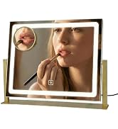 orelease Vanity Mirror with Lights, 16" x 12" Lighted Makeup Mirror with Smart Touch Control, LED...