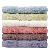 INFICRIME 6 Pack 100% Cotton Wash Cloth, 13x13 Inch Highly Absorbent and Soft Feel Fingertip Towe...