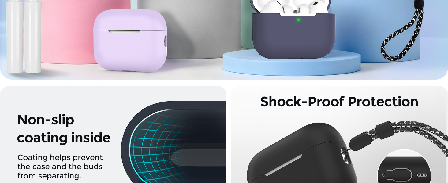 AirPods Pro 3 Case Cover (2025) with Cleaning Kit Soft Silicone AirPods Pro 3rd Generation Case