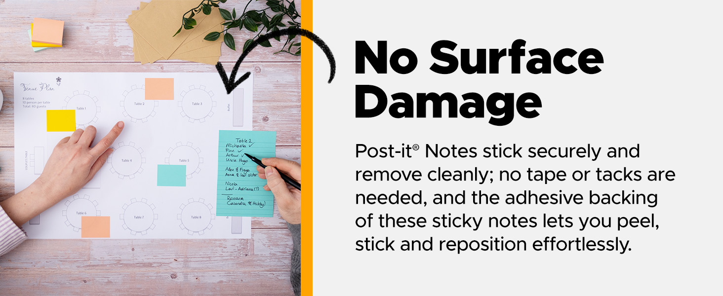 Post-it Notes No Surface Damage