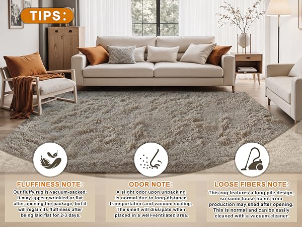 Shag area rug tips