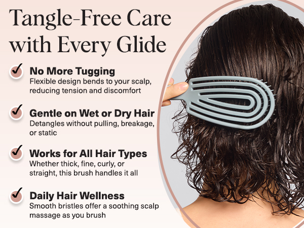 Kitsch Hair Brush Detangler – Flexi Flow Hair Brush for Women
