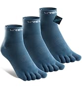 WRELS Coolmax Toe Socks for Men Women,Athletic High Performance Cushion Crew Socks for Running Wo...