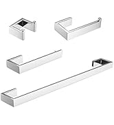 Fapully 4 Piece Bathroom Accessories Set Stainless Steel Wall Mounted,Chrome Polish Finished