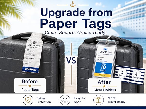 CRUISE LUGGAGE TAG HOLDERS
