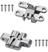 LAGALO 2 Pack 1.77 in Hidden Hinge Invisible Concealed Cross Hinges 180 Degree Folding Door Cross...