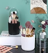 JessLab Makeup Brush Holder Organizer with Lid, 360 Degree Rotatable Makeup Brush Organizer Spinn...