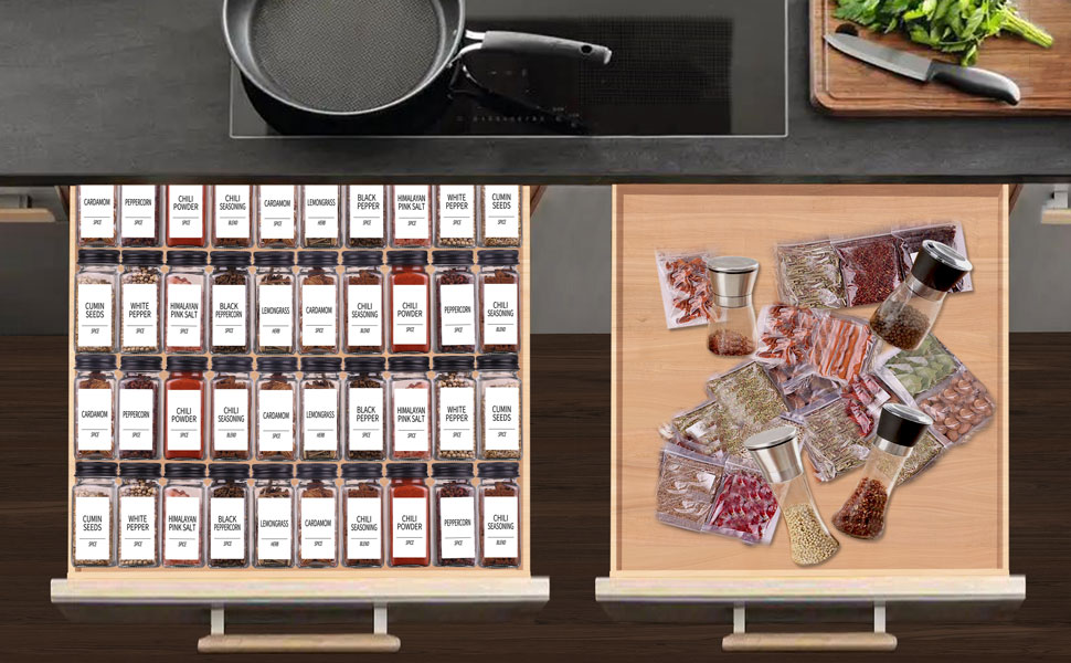25 glass spice jars