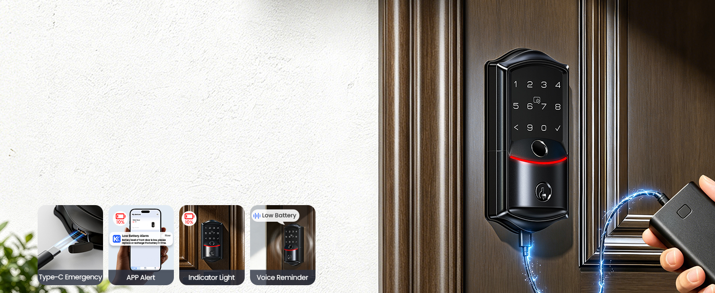 Touchscreen Keypad with 8 AA batterie delivers double signal output lifetime