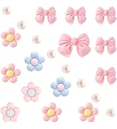 Gorofit 22 Pcs Resin Pink Bow Shoe Charms for Girls, Cute Flower Accessories for Clog Sandal,DIY ...