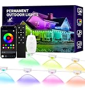 KSIPZE Permanent Outdoor Lights Waterproof IP67, Smart RGB+IC Eaves LED Lights with App & Button ...
