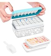 0.8“ Ice Cube Tray with Lid and Bin, PHINOX 56 Cubes Ice Trays for Freezer, Ice Cube Trays for Fr...