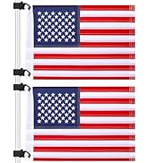 TOBWOLF 2PCS 12" x 18" Golf Cart Flags, Easy Installation Embroidery American Flags for Golf Cart...