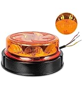 1 Piece Strobe Lights for Trucks with 25 Inside Cables, 12v24v Magnetic Orange Beacon Light 6 Mod...