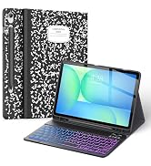 Supveco Keyboard Case for Samsung Galaxy Tab S10 FE/S10 Lite/S9 FE 10.9" | 7 Colors Backlit Wirel...