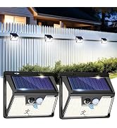 vighep 2Pack Solar Deck Lights Outdoor, Waterproof Fence Lights with Motion Sensor (3 Modes 178LE...