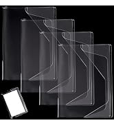 CRASPIRE Clear Book Covers Notebook Transparent Sleeves 14 x 9.5 Inch PVC Waterproof Dustproof Re...