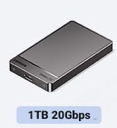UGREEN 1TB Portable SSD UP to 2000MB/s, USB C SSD External Hard Drive with USB 3.2 Gen 2x2, Exter...