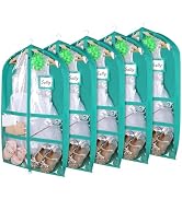 Syeeiex 3" Gusseted Clear Dance Costume Garment Bag(5 Pack), 40'' Dance Garment Bags for Dancers ...