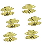 QCAA Mini Decorative Latch, Solid Brass, 3/4", 6 Pack, Vibrated Brass, Made in Taiwan