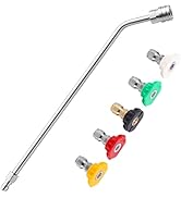FIXFANS Pressure Washer Wand, 45 Degree Curved High Pressure Power Washer Extension Wand with 5 S...