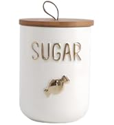 Simcat 27oz Ceramic Canister Set with Airtight Seal Bamboo Lid and Silicone Seal Damp-Proof Kitch...