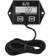 YOOREAL Digital Hour Meter Tachometer,Replaceable Battery RPM Meter for | Scooter Lawn Tractor Di...