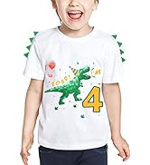 Dinosaur 4th Birthday Shirt Toddler Boy Four Year Old Dino B-Day T-Shirt