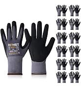 HPHST SF001 Work Gloves Comfort Stretch Fit, Power Grip, Smart Touch, Durable Foam Coated, 3Pairs...