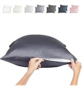 Cooling Pillow Cases Standard - 100% Viscose Bamboo Pillowcase 2-Pack Zippered, Soft Pillow Cases...