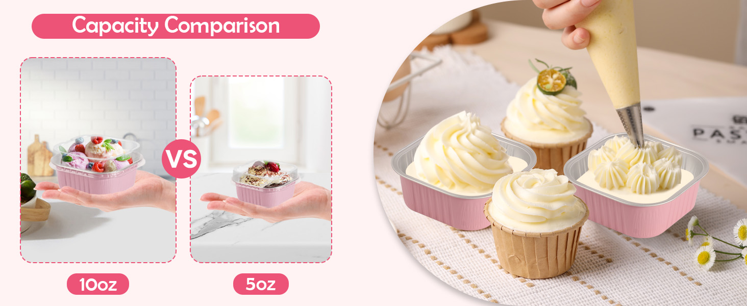 10oz Mini Disposable Cake Pans with Lids