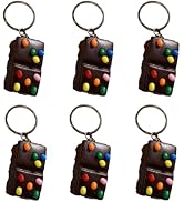 Frinnovan, 6 Pack Simulated Chocolate Cake Novelty Keychains Artificial Cute Dessert Food Funny K...