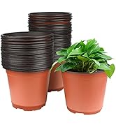 KINGLAKE 50 Pcs 6" Plastic Plants Nursery Seedlings Pot/Pots Flower Plant Container Seed Starting...