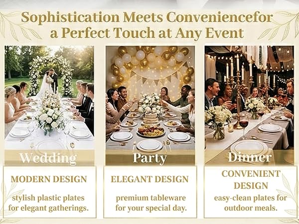 gold plastic plates for party