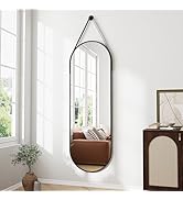 ZMYCZ Full Length Mirror, Oval Wall Mounted Mirror, 48"x16" Door Mirrors Full Length with Hanging...