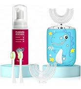 PVOGRT Kids U Shaped Electric Toothbrush, Toddler Toothbrush with 2 U-Shaped Brush Heads 2 Soft R...