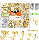 KURUI 303Pcs Picture Hanging Kit, Picture Hangers Assorted Kit With Heavy Duty Wall Hooks, Sawtoo...