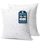 Phantoscope Premium Outdoor Pillow Inserts - Pack of 2 Square Form Water Resistant Polyester Thro...