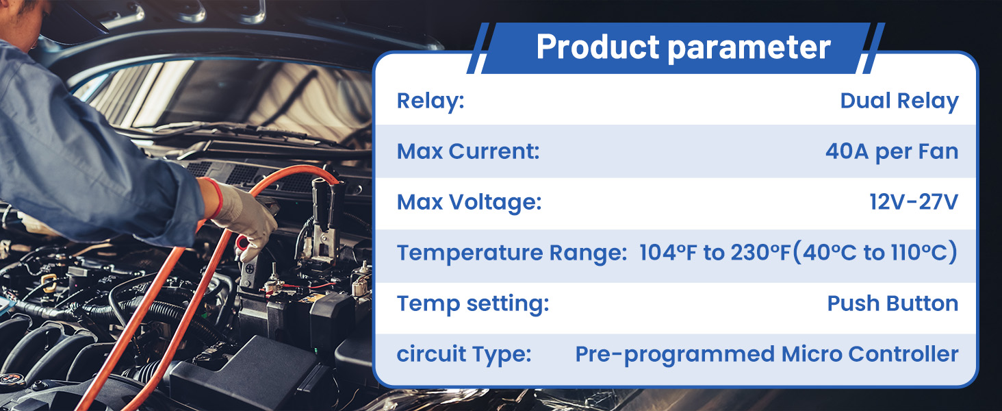 12V 24V Digital Radiator Fans Controller Switch