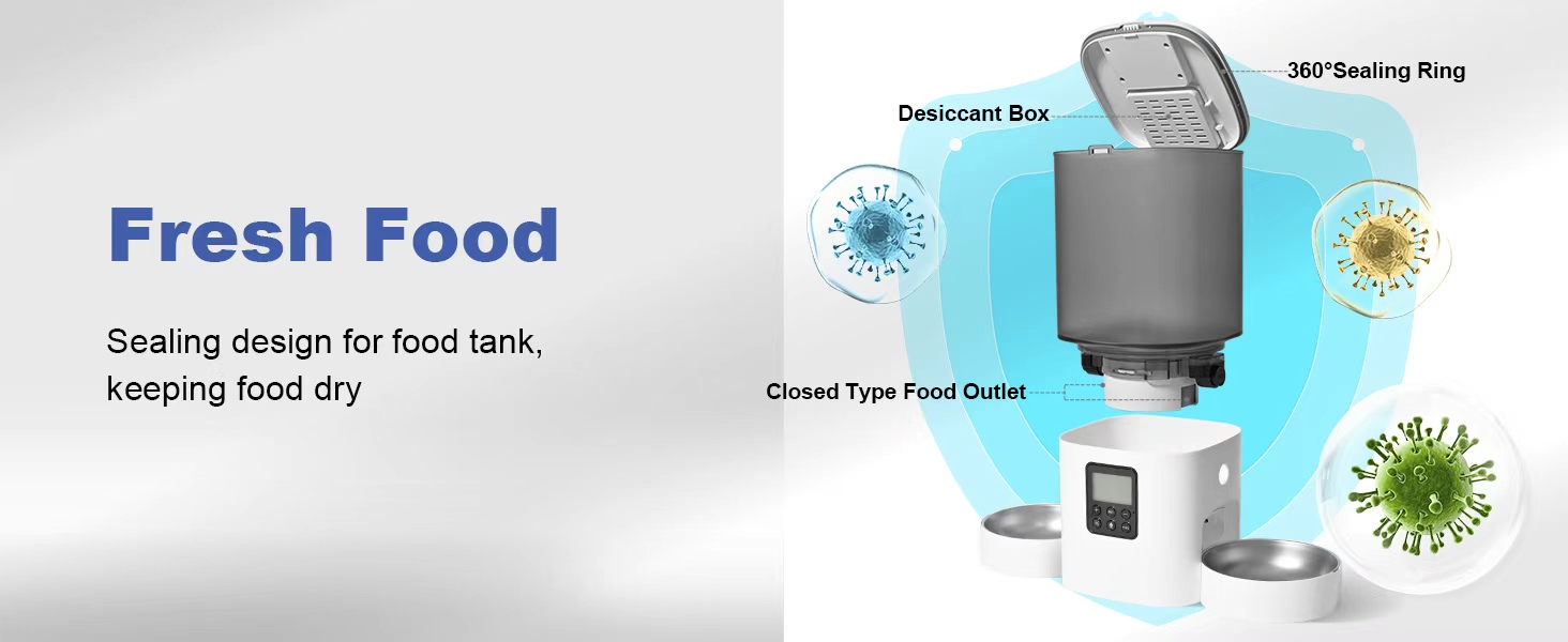 Sealing design and desiccant Box design to keep food fresh