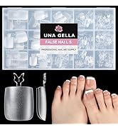 UNA GELLA Square Toe Nail Tips Big Long 312Pcs 15Sizes, Full Cover Soft Gel Toe Nail Tip Pre-Etch...
