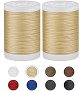 330 Yards FIVEIZERO Extra Strong Upholstery Thread,Cream Bonded Nylon Thread for Denim Leather,Cr...